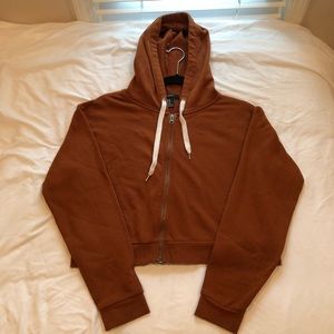 Burnt Orange Cropped Zip hoodie